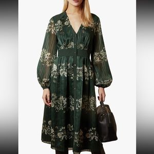 Ted Baker Delyla Meadow Sweep Midi Dress in Green